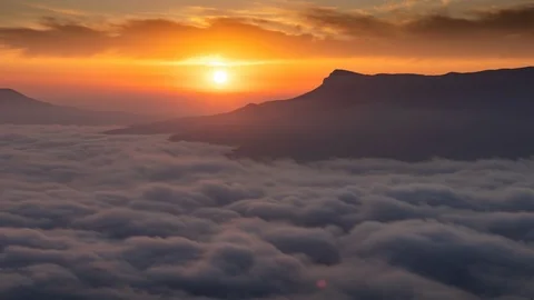 Sunset in the mountains Stock Footage 118368825