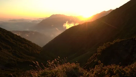 Sunset in the mountains Stock Footage 118445644