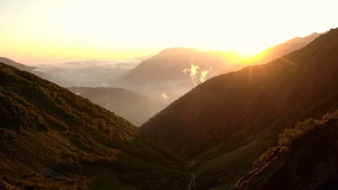 Sunset in the mountains Stock Footage 118445677