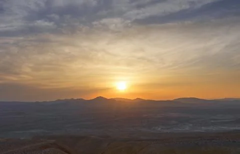 Sunset in the mountains of Gobustan Stock Photos