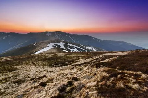 Sunset on the mountains - HDR Abstract Stock Photos