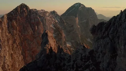 Sunset in the mountains with ibex Stock Footage 131337372