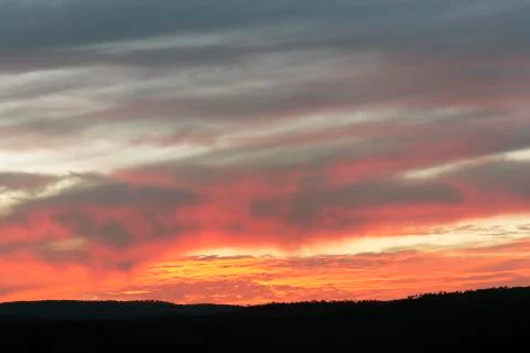 Sunset in the mountains of Navalon Stock Photos