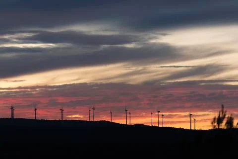 Sunset in the mountains of Navalon Stock Photos