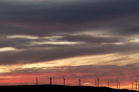 Sunset in the mountains of Navalon Stock Photos