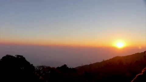 Sunset in the mountains, Nepal Stock Footage 155367261