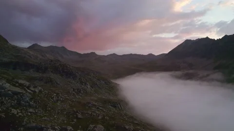 Sunset in the mountains over the sea of clouds Turkey, Kackar natural reserve Stock Footage 159609807