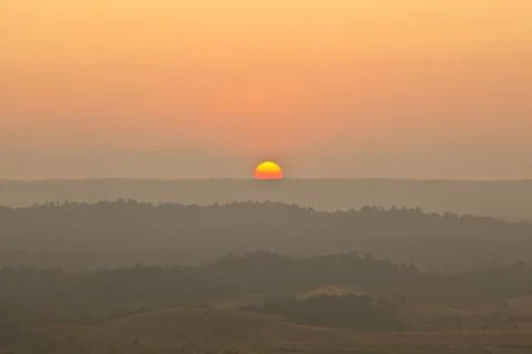 Sunset in the mountains Stock Photos