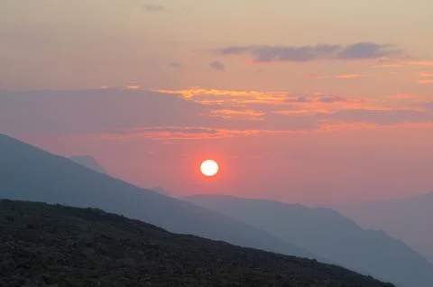 Sunset in the mountains Foto stock
