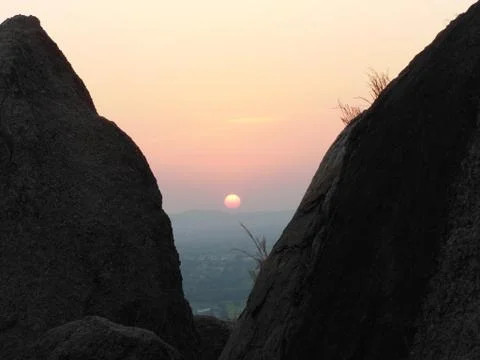 Sunset in the mountains Stock Photos