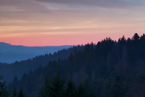 Sunset in mountains Stock Photos