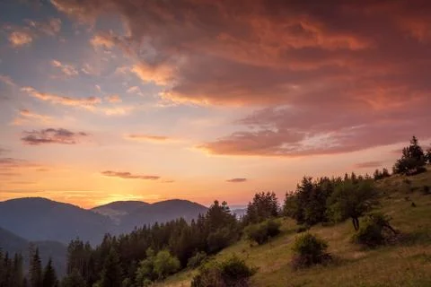 Sunset mountains Stock Photos