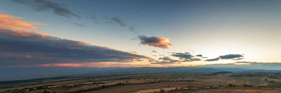 Sunset in the mountains. Stock Photos