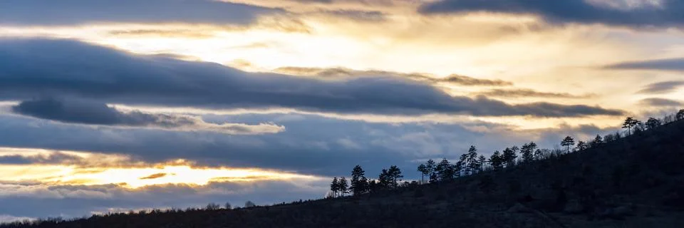 Sunset in the mountains. Stock Photos