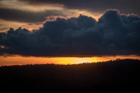 Sunset in the mountains Stock Photos