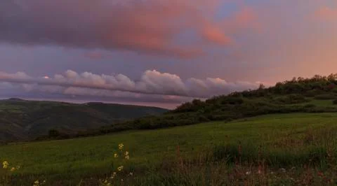 Sunset in the mountains Stock Photos
