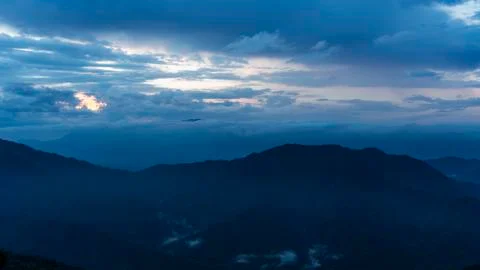 Sunset in the mountains Stock Photos