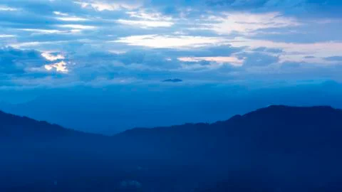 Sunset in the mountains Foto stock