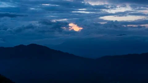 Sunset in the mountains Stock Photos