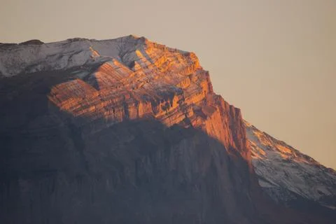 Sunset in mountains Stock Photos