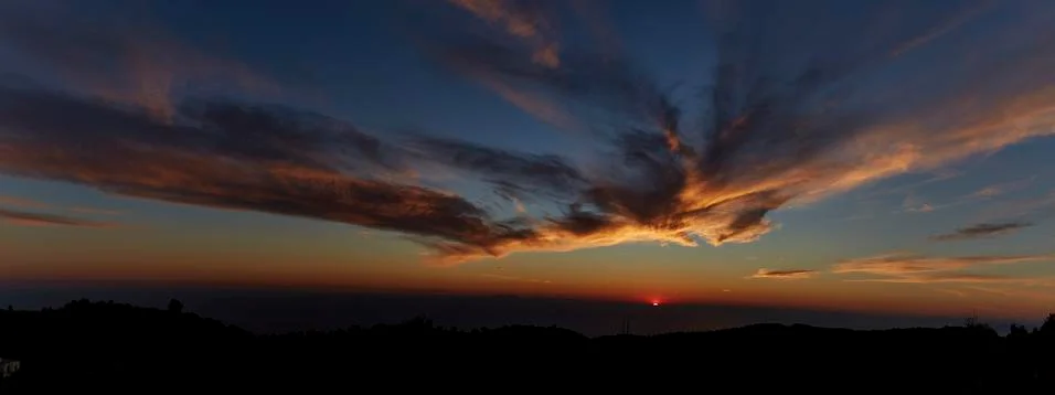 Sunset in the mountains Stock Photos
