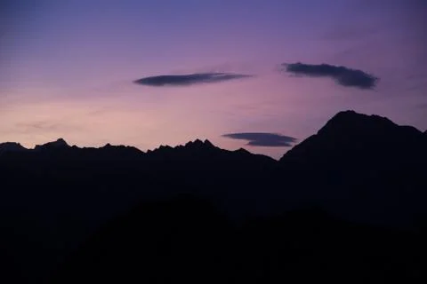 Sunset in the mountains 스톡 사진