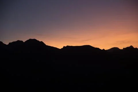 Sunset in the mountains Foto stock