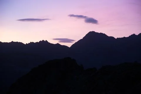 Sunset in the mountains Foto stock