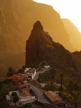 Sunset on mountains Stock Photos