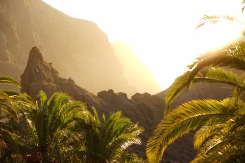 Sunset on mountains Foto stock