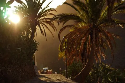 Sunset on mountains Foto stock