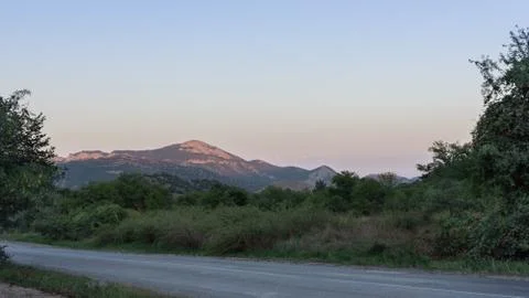 Sunset in the mountains Stock Photos
