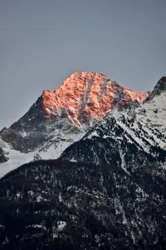 Sunset on the mountains Stock Photos