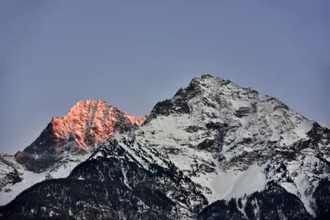 Sunset on the mountains Stock Photos