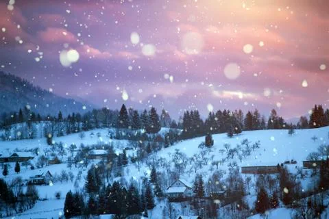 Sunset in the mountains Stock Photos