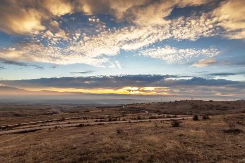 Sunset in the mountains. Stock Photos