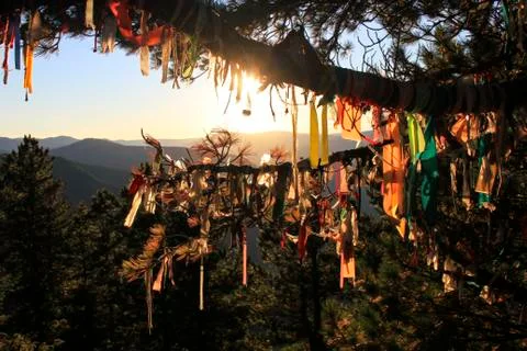 Sunset in the mountains Foto stock