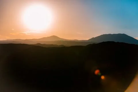 Sunset in the mountains Stock Photos