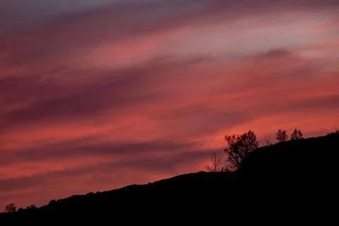 Sunset in the mountains Stock Photos