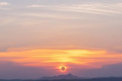 Sunset in the mountains Stock Photos