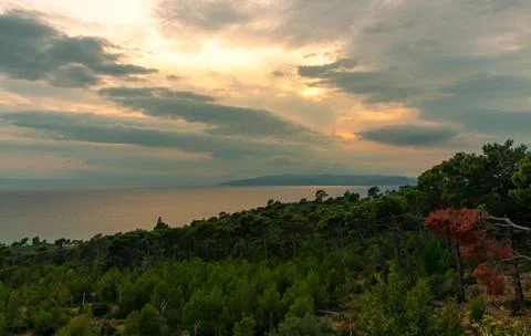 Sunset from mountains Stock Photos