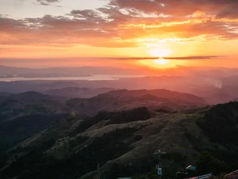 Sunset in the mountains Stock Photos