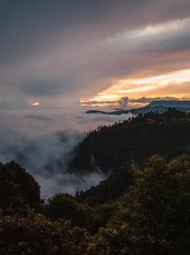 Sunset in the mountains Stock Photos