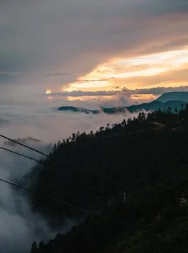 Sunset in the mountains Stock Photos