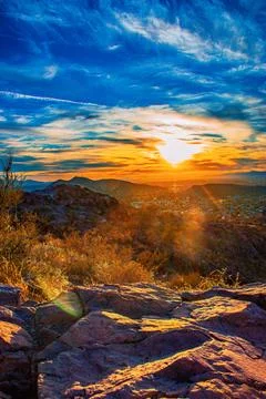 Sunset Mountains Stockfoto's