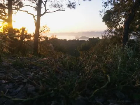 Sunset in the mountains Foto stock