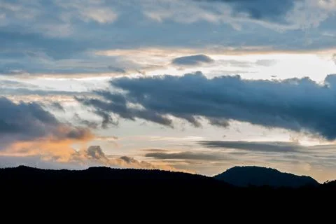 Sunset in mountains Stock Photos