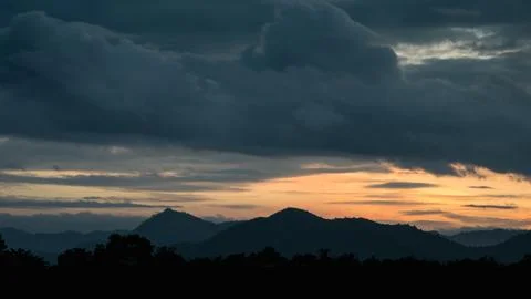 Sunset in mountains Foto stock
