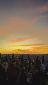 Sunset in the mountains Stock Photos