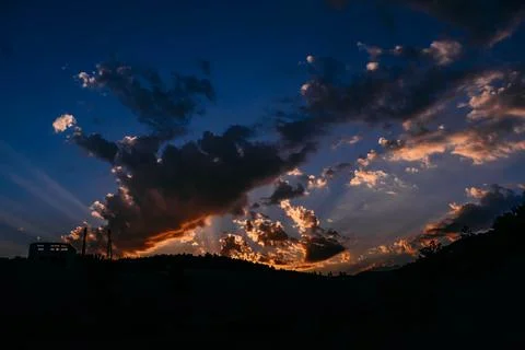 Sunset in the mountains Stock Photos